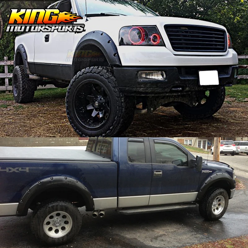 

Fit For 04-08 Ford F150 F-150 Pocket Rivet Style Fender Flares 4PCS Black PP USA Domestic Free Shipping Hot Selling