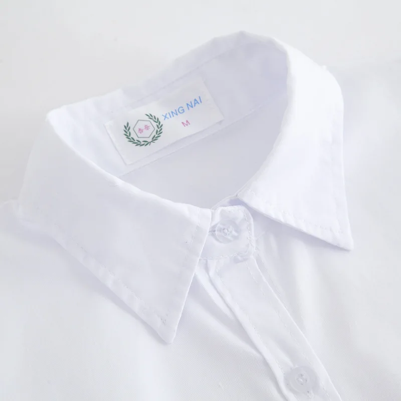 Japanese Korean College Wind Jk Shirt Summer Girls V-neck Collar Long Sleeve Work Uniform Student School Uniform Tops Large Size