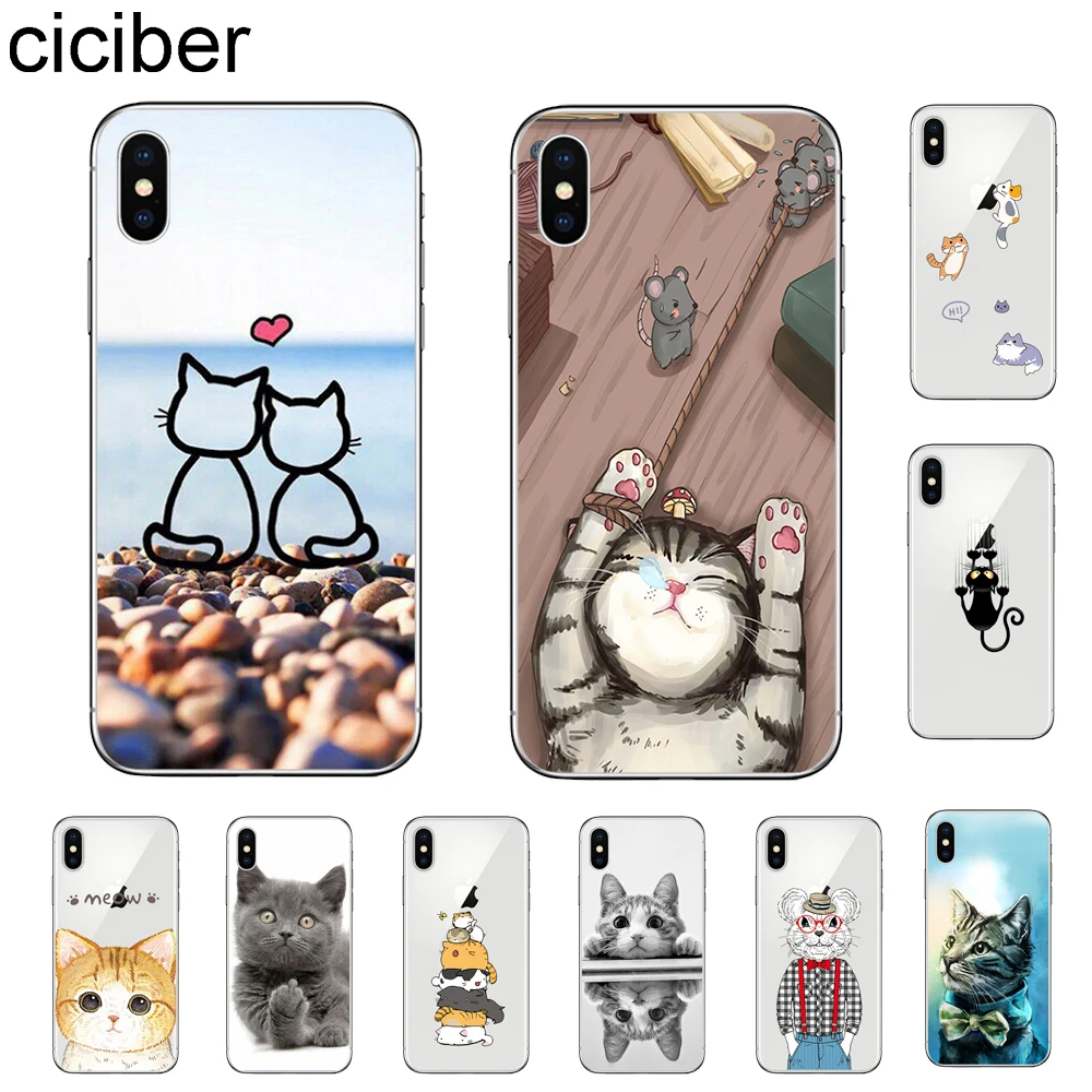 Чехол ciciber для телефона с милыми животными котами Apple iPhone 11 Pro Max 2019 X XR XS MAX 7 8 6 6s Plus