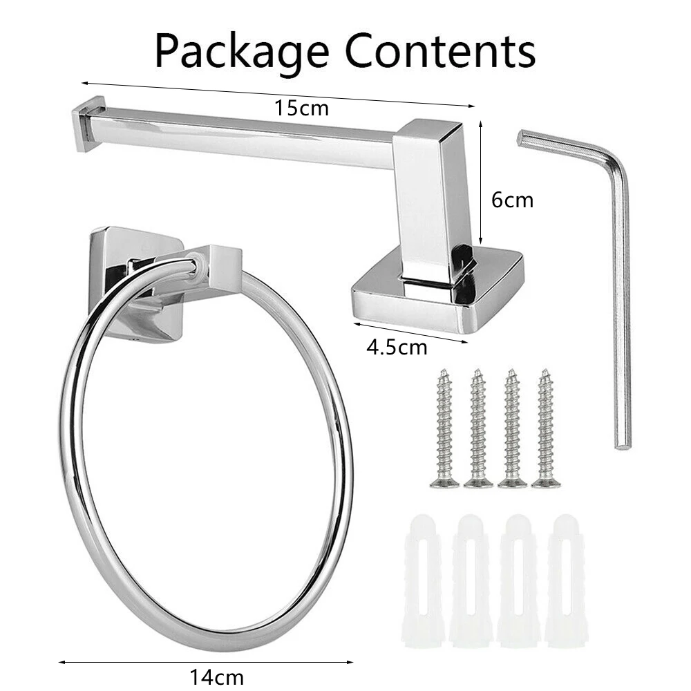 

Wall-mounted Toilet Paper Holder Towel Ring Bathroom Stainless Steel Toilet Paper Roll Shelf Hand Towel Rack for Hotel Kitchen