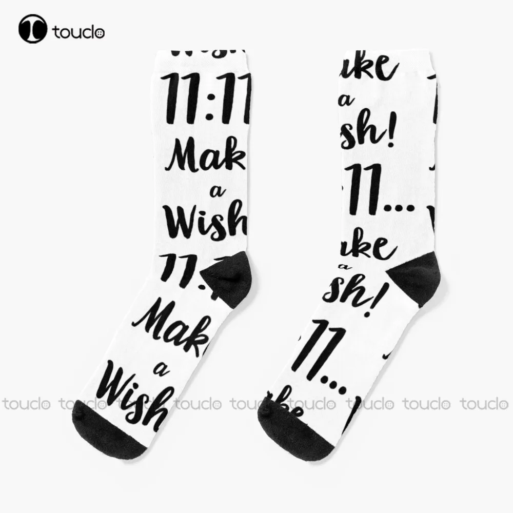 

11:11 Make A Wish !! Socks White Soccer Socks Men Unisex Adult Teen Youth Socks Personalized Custom 360° Digital Print