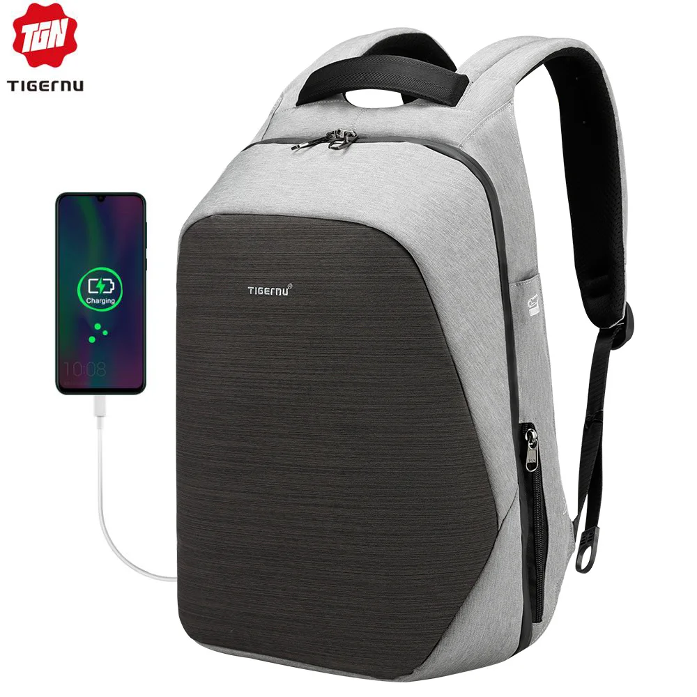 Tigernu Многофункциональный USB зарядки мужчины 15 дюймовый ноутбук рюкзаки для подростков Модные мужские Повседневная Multi USB Зарядка Мужчины 15 дюймов Ноутбуки Рюкзаки для Подростка Мода Мужской Женский Путешествия