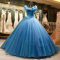 bealegantom cinderella ball gown quinceanera dresses 2021 beads long sweet 16 dress prom party birthday gown for girls qa1653