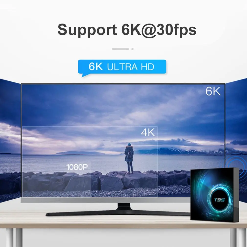 6K Andriod 10 0 ТВ Box Android BT5.0 медиаплеер Google голосовой помощник 2 4G 5G двойной WI-FI T95
