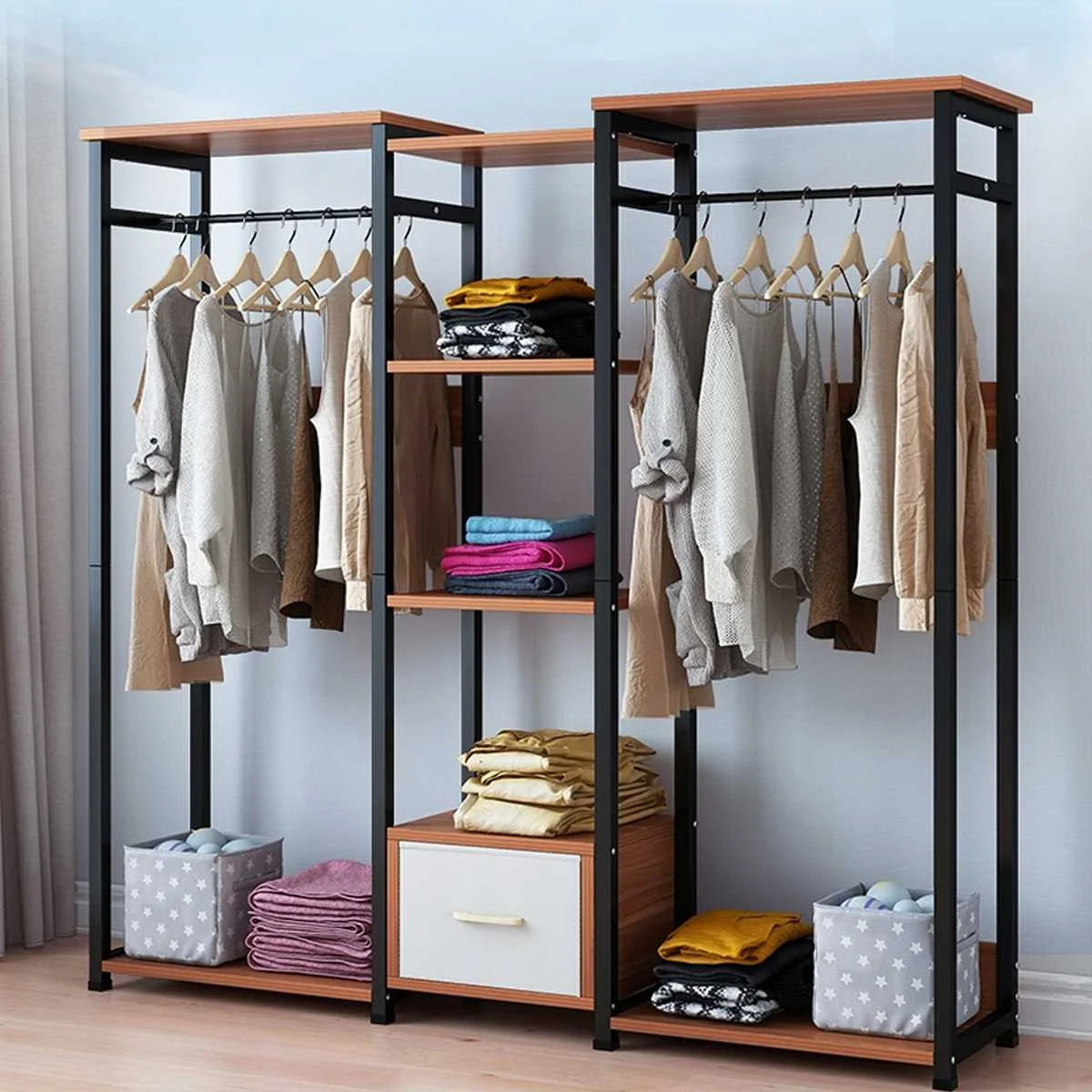 

20KG Coat Rack Shoes Storage Floor Stand Clothes Hanger Bedroom Wardrobe Living Room Furniture Hanging Holder Organizer Shelf
