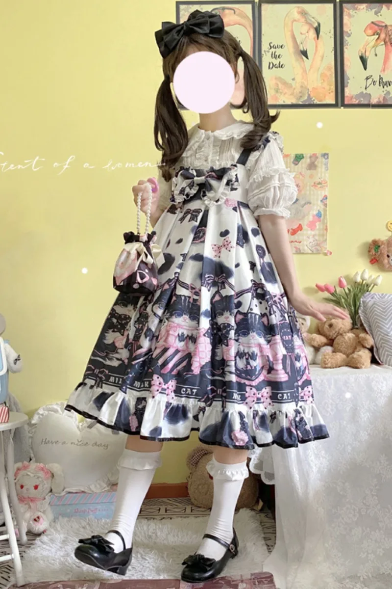 Женское платье на бретельках Sannian в стиле &quotЛолита&quot + внутренняя Женская одежда