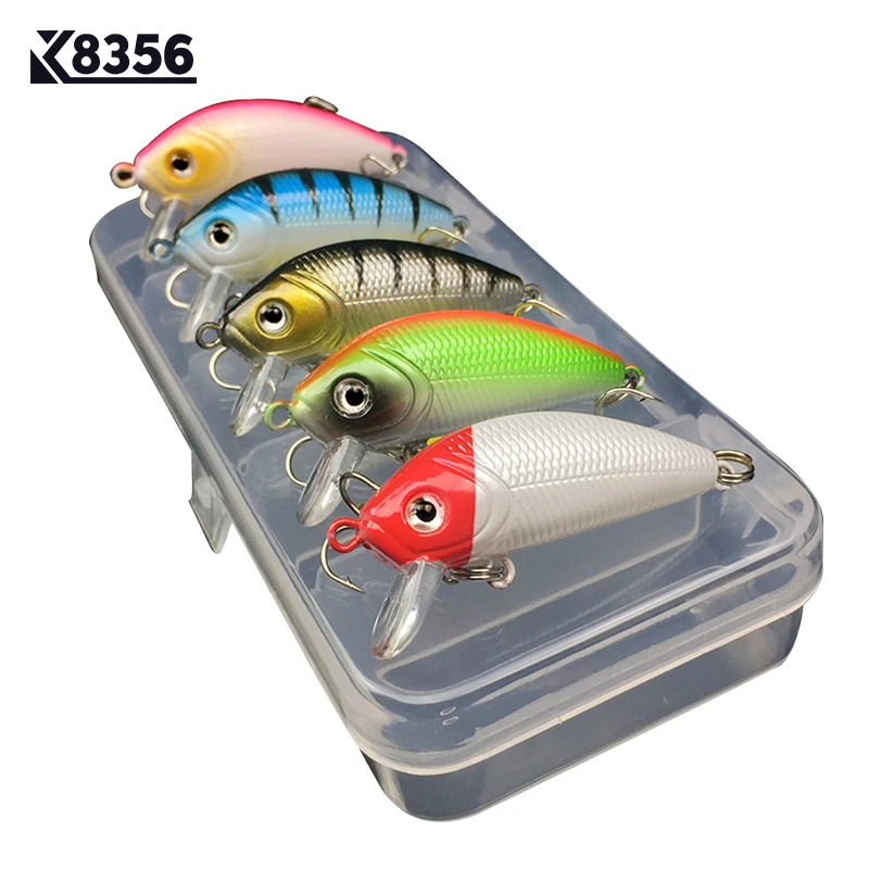 K8356 5 шт./компл. ABS жесткие приманки на пескаря набор рыболовных приманок
