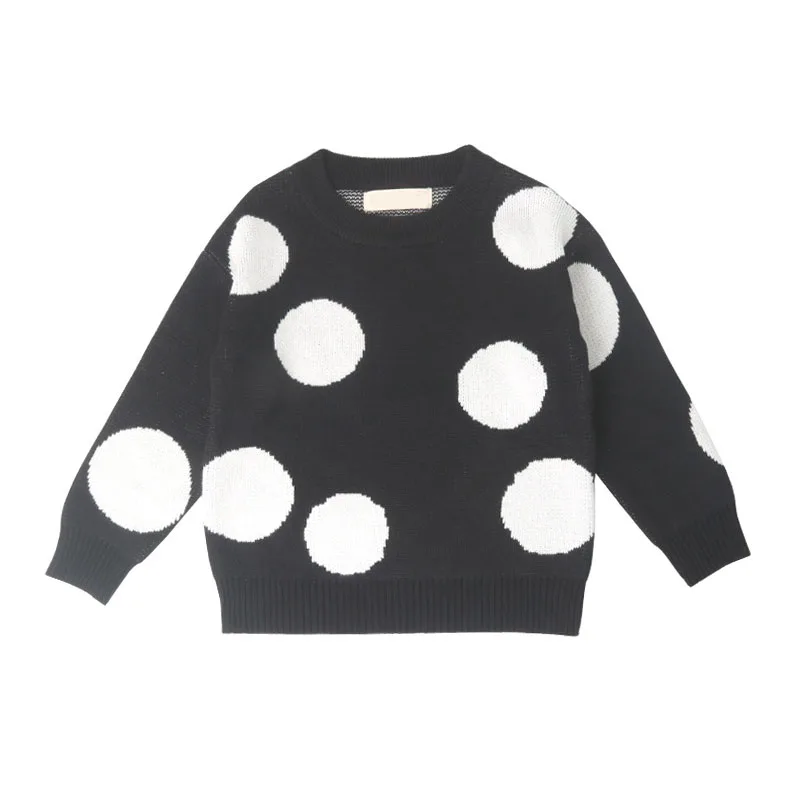 Детские свитера в горошек для мальчиков и девочек зимние вязаные детские