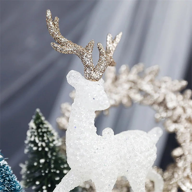 Рождественский Топпер для торта с оленем топперы красные золотые акриловые