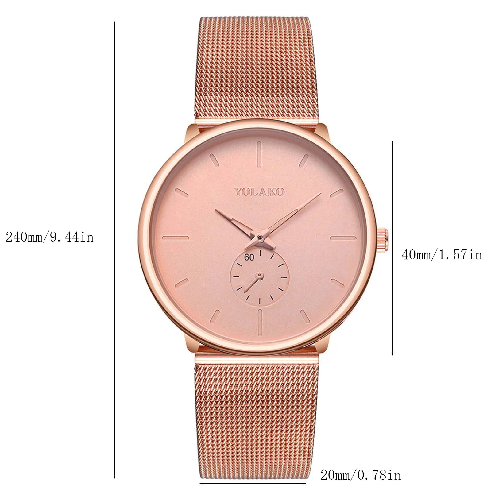 

YOLAKO Mens Watches Clocks Simple Business Quartz Watch For Men Mesh Band Analog Wrist Watch Relogio Masculino F3