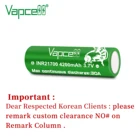 Оригинальный аккумулятор Vapcell INR 21700, 4200 мАч, 30 А, 3,7 в, перезаряжаемая батарея molicel P42A для фонарика, литиевые батареи
