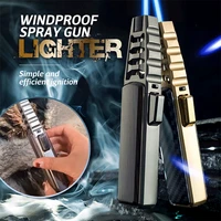 windproof spray gun lighter new pen spray gun jet butane pipe lighter outdoor kitchen bbq metal cigar lighter gadgets