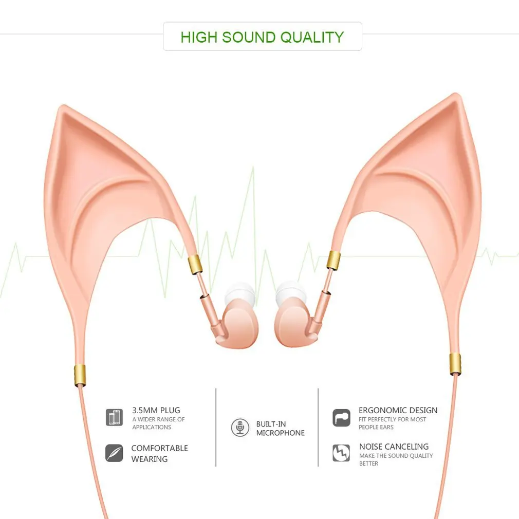 Симпатичные бело серые Форма наушники Шум сокращение уши дизайн Универсальный