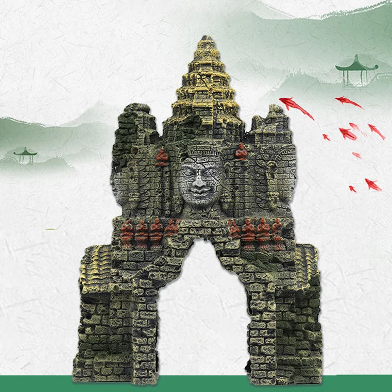 Аквариумное украшение статуэтка Будды из древнего камня для аквариума