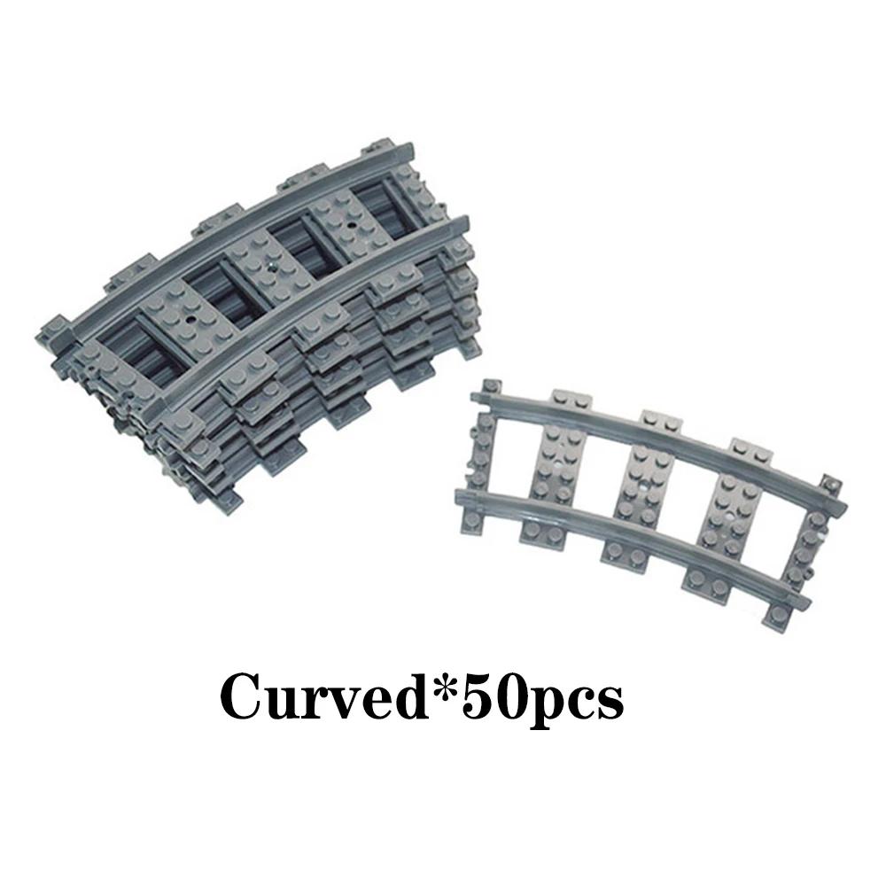 

City Trains Track Train Flexible Tracks Rail Straight Curved Rails Building Block Bricks Model Compatible kennieINGlys Toys