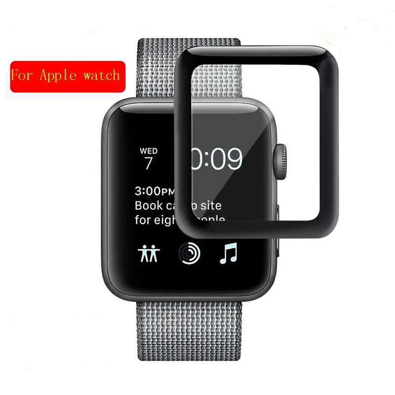 Black 3D Изогнутые HD часы Закаленное стекло Защитная пленка для Apple Watch 3 2 1 38 мм 42 мм протектор экрана для iWatch 4 40 мм 44 мм - Цвет: Black