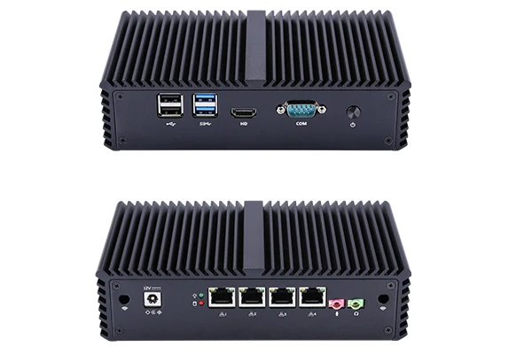 Qotom Core i3 i5 i7 Мини ПК AES-NI 4x гигабит Intel LAN Windows Linux pfsense распутывать OPNsense беспроводной безвентиляторный ПК
