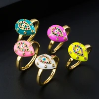 fashion multicolor zircon rings for women retro punk adjustable girl party ring jewelry gift