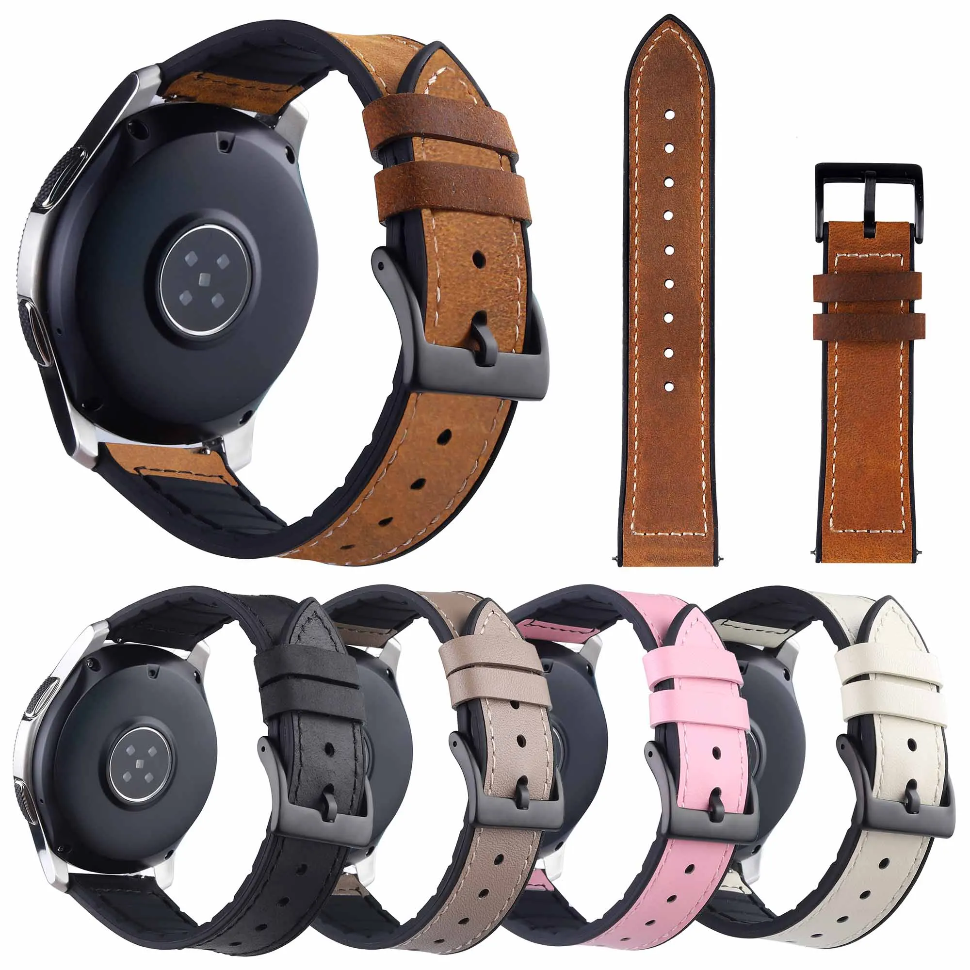 20 мм 22 мягкий силиконовый кожаный ремешок для Samsung Galaxy Watch 3 полоса 41 45 46 42 активный