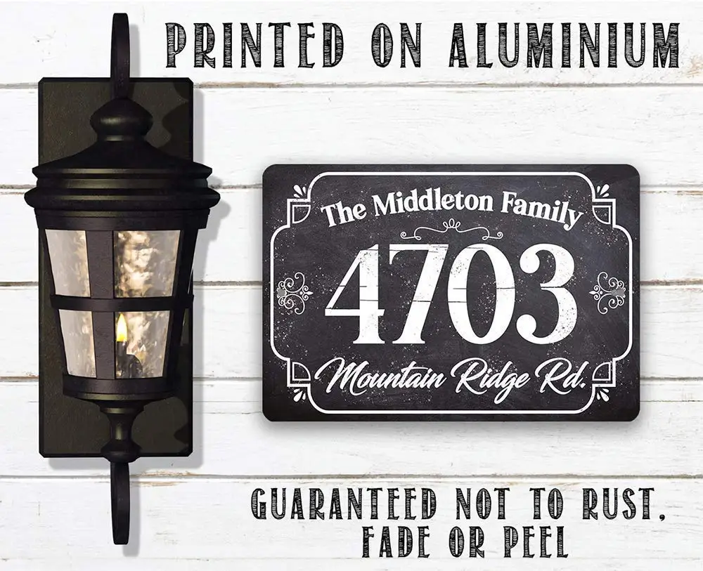 Персонализированный Металлический адрес табличка-прямоугольный прочный