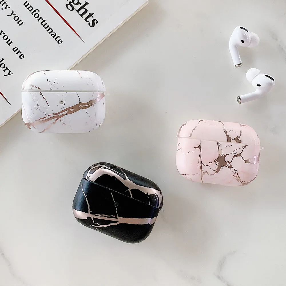 Новинка чехол Netarlier для беспроводных Bluetooth наушников Apple AirPods Pro розовый золотой