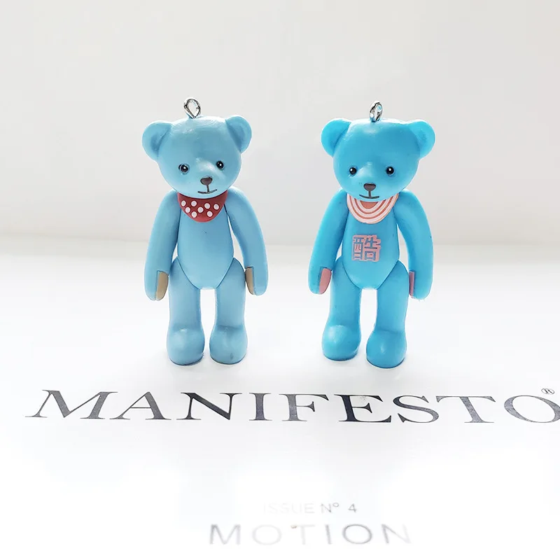 1 шт. милый резиновый медвежонок брелок для женщин карамельный цвет животные