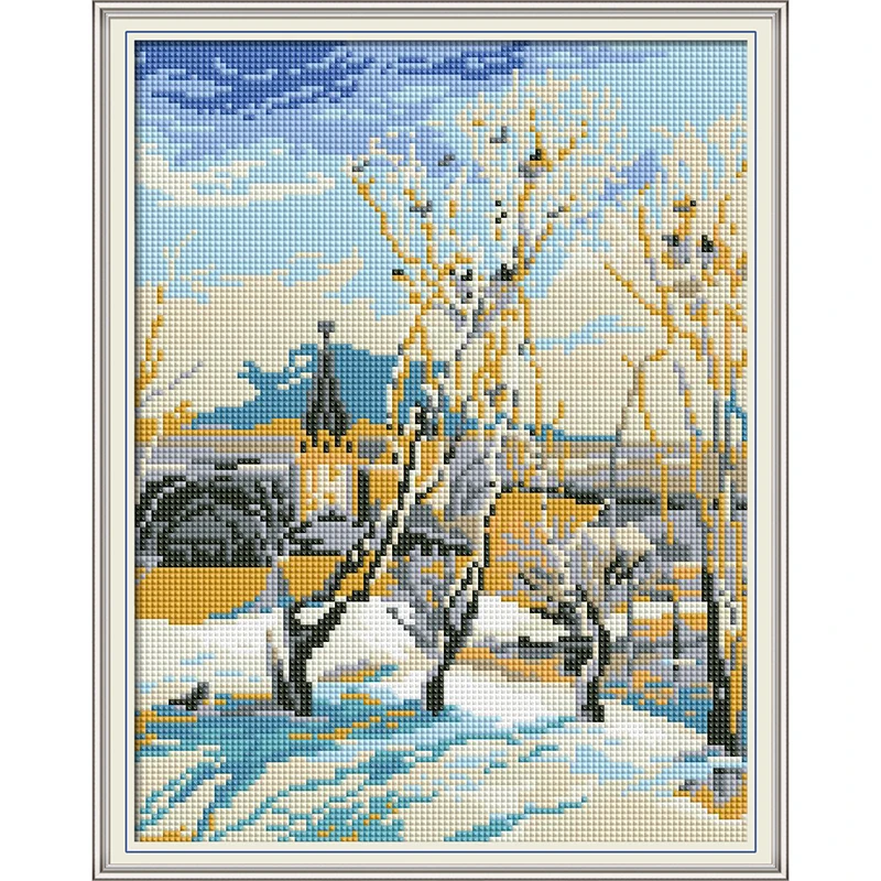 

Everlasting Love The Afternoon Snow Chinese 5d Diamond Painting Full Square Christmas Decorations For Home Wedding Halloween