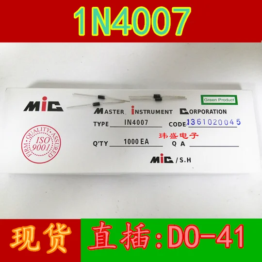 10 шт. MIC 1N4007 IN4007 DO-41 1A/1200V