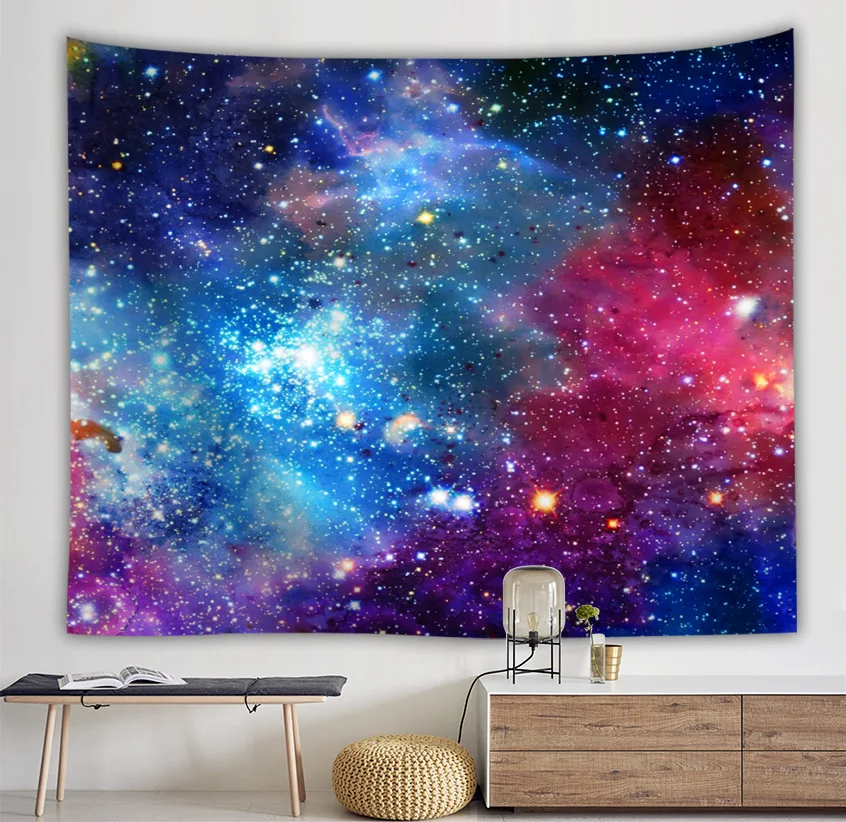 

Галактический гобелен, Космический настенный гобелен для украшения стен, ткань, звезды, гобелены в вселенной, полиэстер, Подвесной Настенны...