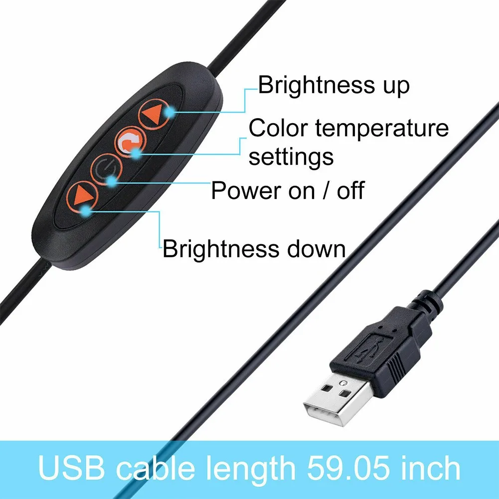 LED Desk Lamp Folding Clamp Eye Protection Rechargeable USB Table Clip On Light For Bed Reading Working | Лампы и освещение