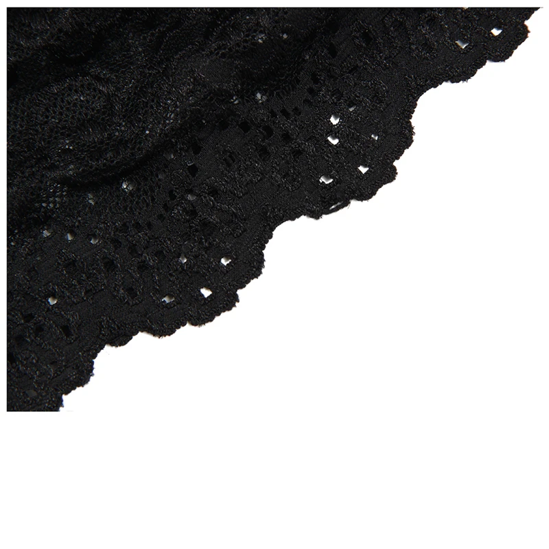 

AUAU-Women Head Cover Sports Lace Band Turban Head Packing Scarf (Black)