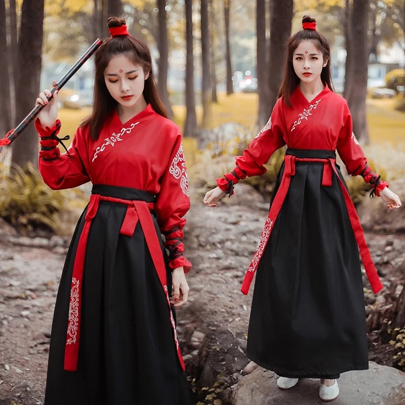 Старинные Китайские костюмы платье Hanfu для мужчин и женщин традиционный