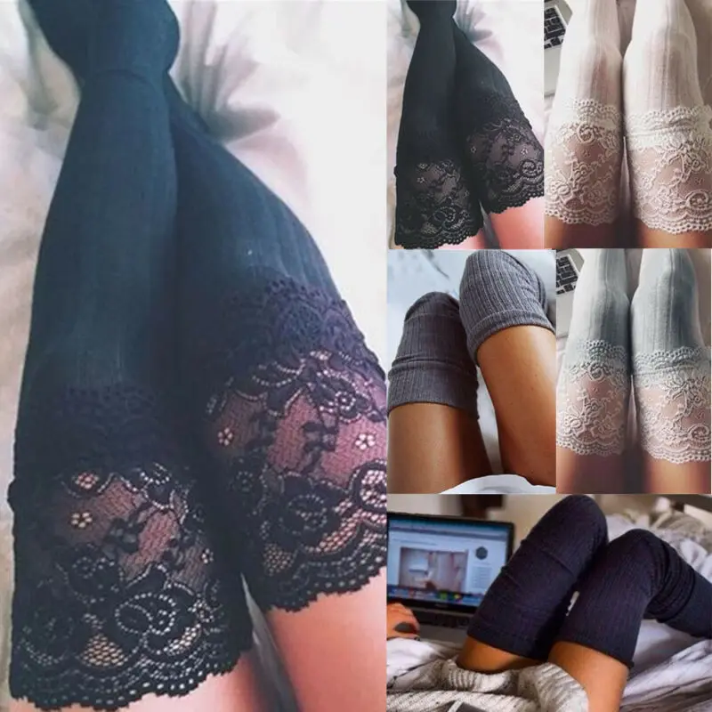 Хит женские зимние теплые чулки выше колена мягкие леггинсы сексуальные черные