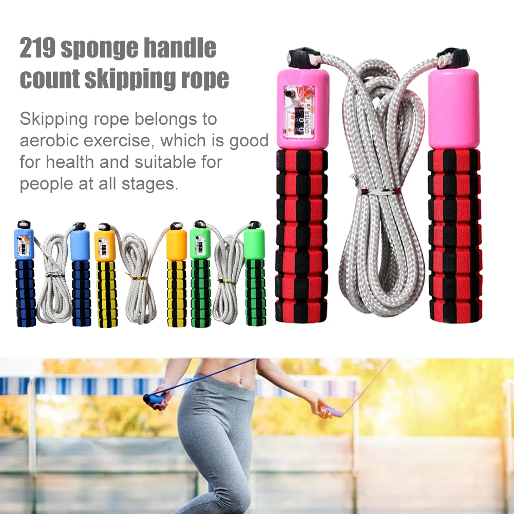 

Adjustable Sports Fitness Electronic Fat Burning Jump Wire Counting Skip Rope Fast Speed Portable Training Sponge Handle