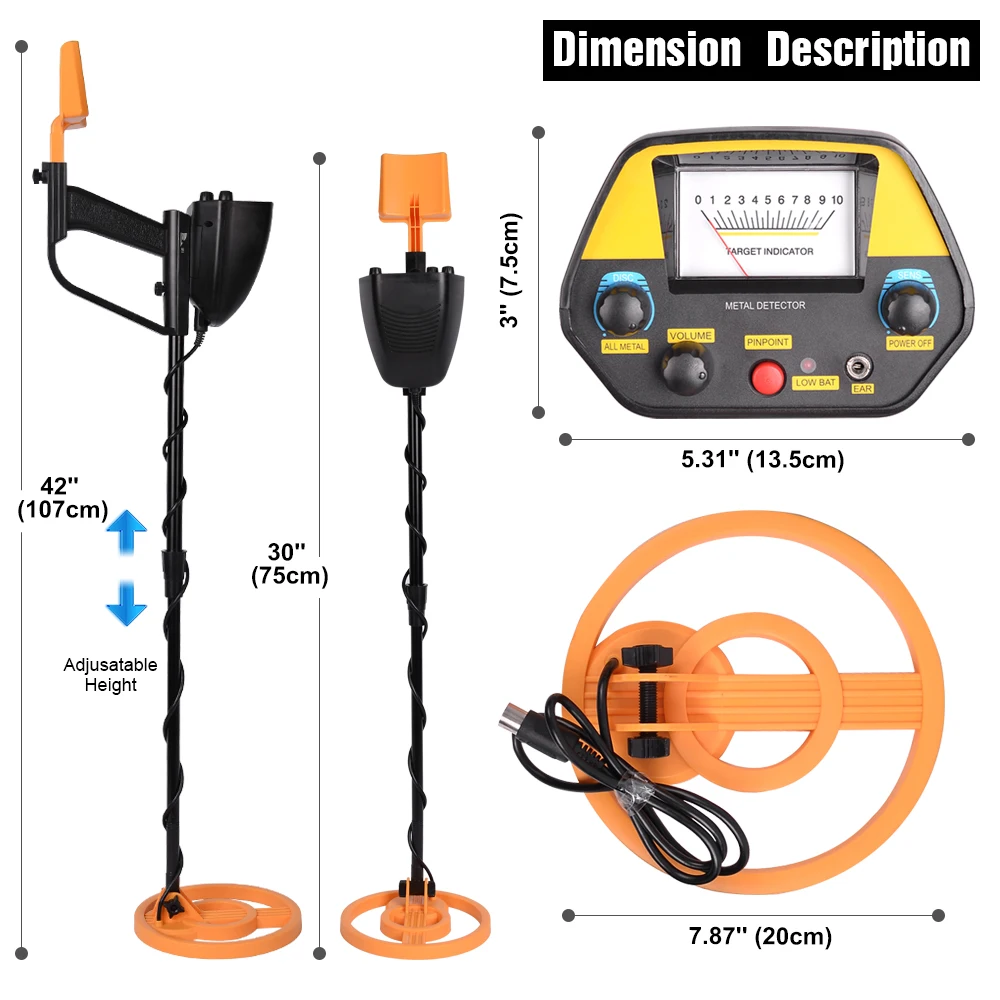 Портативный подземный металлоискатель MD3060 Высокочувствительный