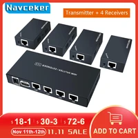 super quality 200ft 1x4 hdmi splitter extender 60m over utp rj45 cat5e cat6 cable support hd 1080p 1 transmitter to 4 receivers