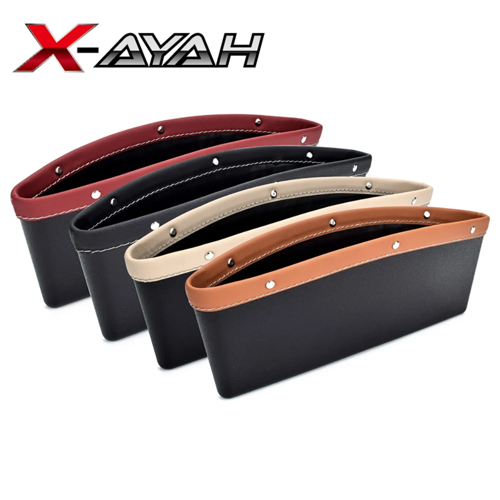 

Car Organizer Storage Car Seat Gap Leak-proof Debris Mobile Phone Storage Box Multi-function Slot Storage Bag For Car PU Leather