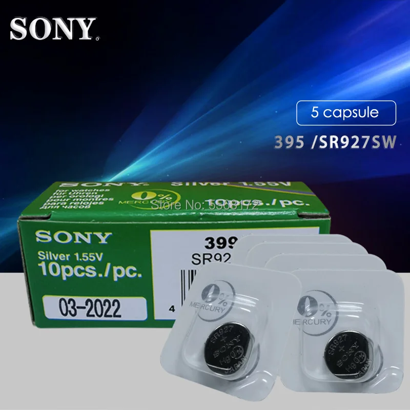 5 шт. SONY SR927 SR927SW LR57 395/399 SR57 оксид серебра 1 55 в батарея для монет без ртути высокое