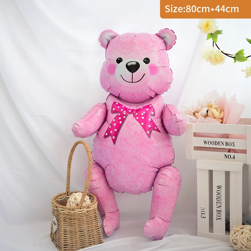 59*69 см большой пузырьковый медведь фольгированные воздушные шары Babyshower мальчик