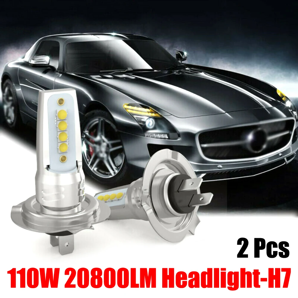 

2pcs H7 Car Light 12V 24V 110W LED 10000Lm Low Car Foglight Bulb Auto Stop Light Fog Tail Driving Headlamp Conversion Set