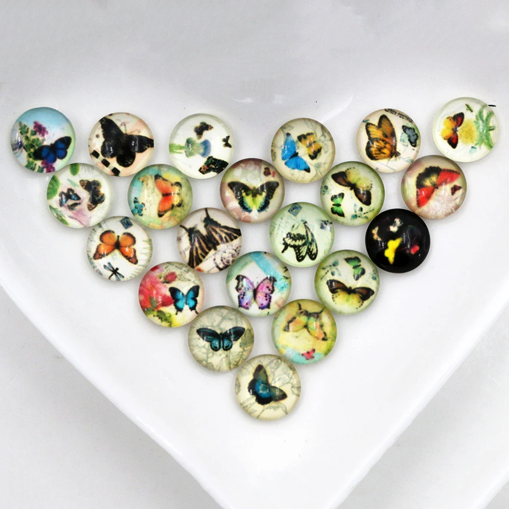 Горячая продажа 50 шт 10 мм Смешанные Ручной работы фото стеклянные кабошоны (D7