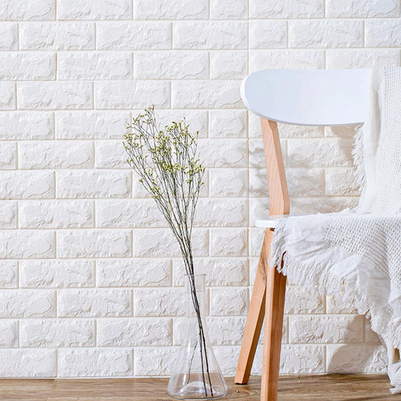 Самоклеящиеся обои настенная 3D панель с рисунком кирпича клеящиеся для гостиной