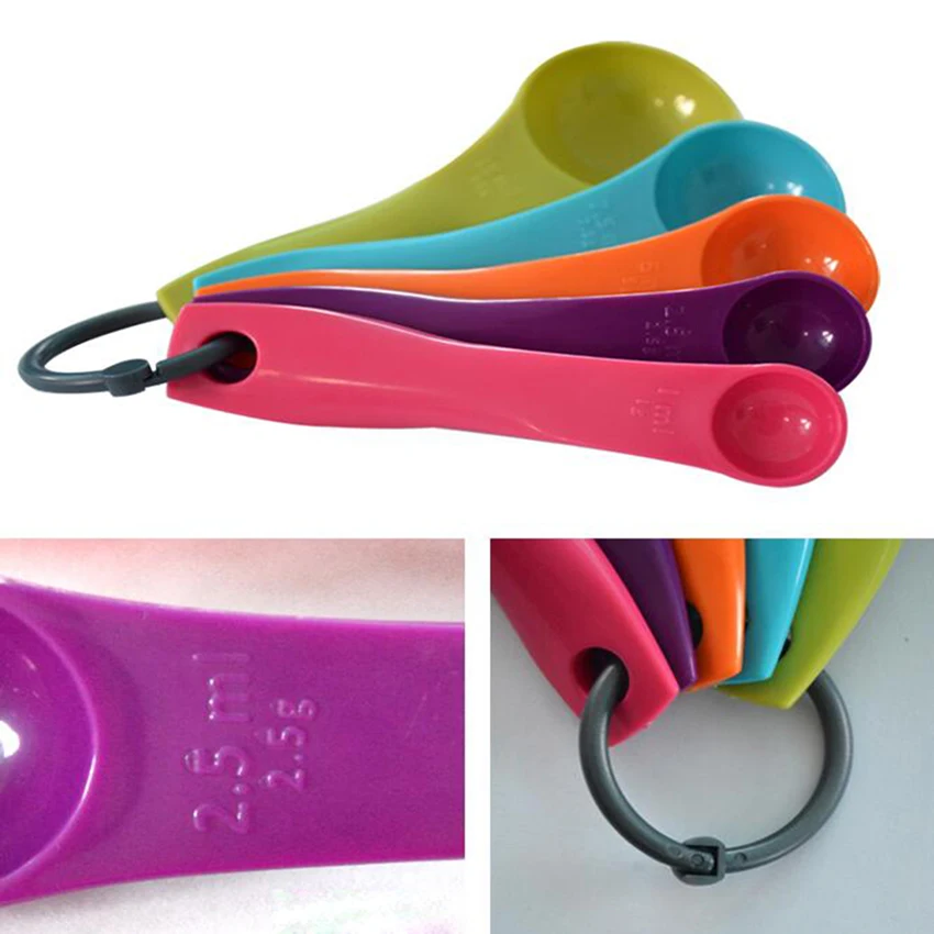 Мерные ложки 5 шт./компл. красочная пластиковая (1/2 5/5/7 5/15 мл) мерная ложка супер