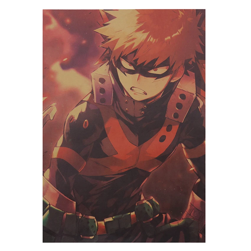 TIE LER Anime My Hero Academia Poster Cafe Bars Kitchen Decor Cartoon Posters Adornment Vintage Retro Wall Stickers | Дом и сад