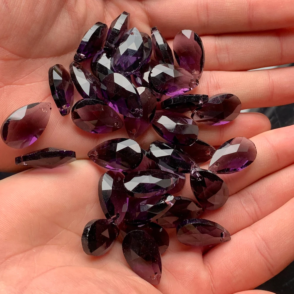 10 шт. 4 цвета Призма в форме капли дождя подвесной витраж стеклянная люстра деталь