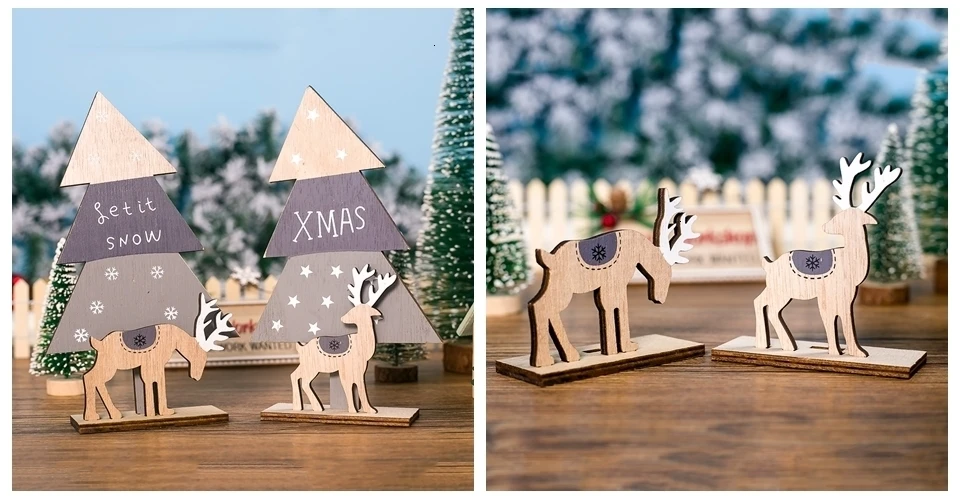 1 комплект мульти DIY креативные деревянные поделки РОЖДЕСТВЕНСКИЕ Санта/олень деревянные украшения для домашнего стола украшения для рождественской вечеринки