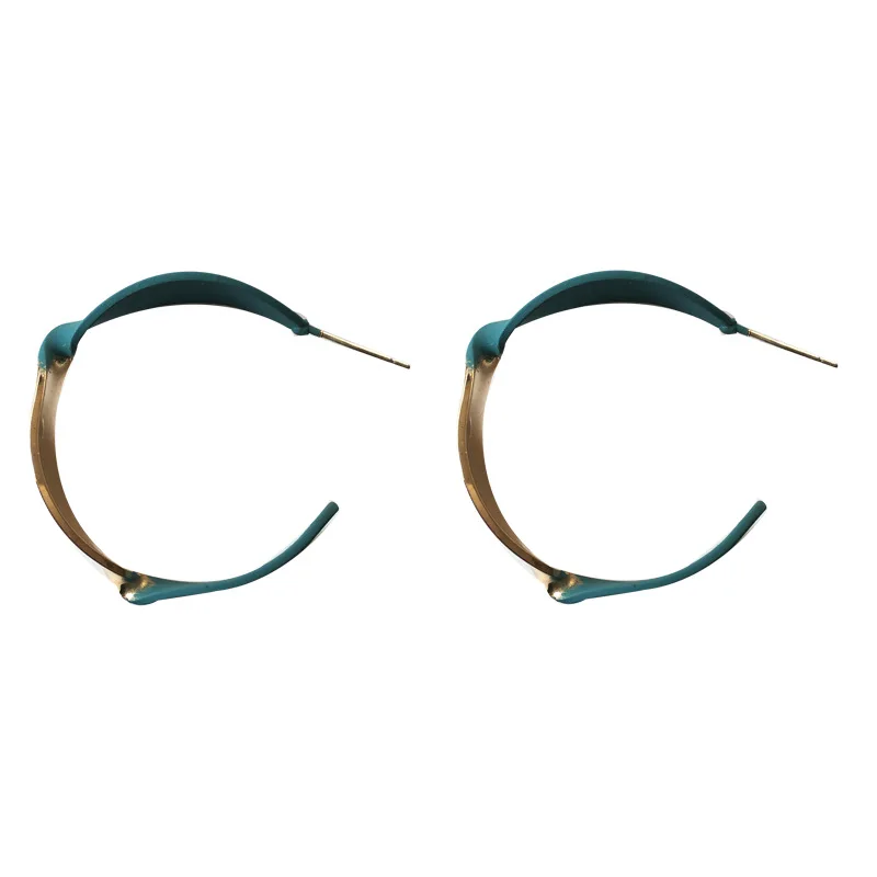 

Minimalist Twisted Painted Circle Geometric Round C Shaped Hoop Earrings For Women Girl Wedding Party Jewelry