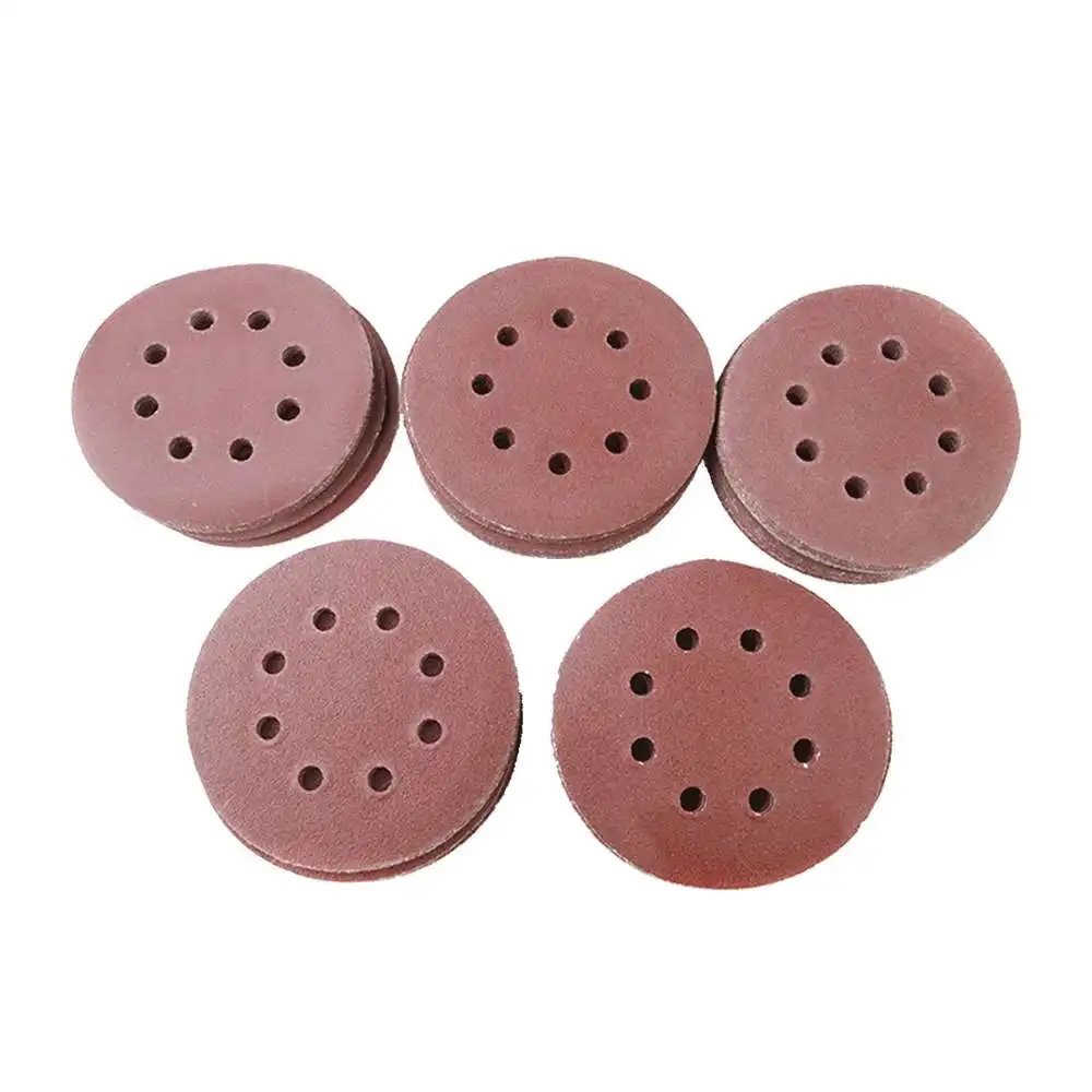 

100Pcs 5Inch 8holes Sanding Disc Sandpaper 60/80/100/120/240 Grit Polishing Strong And Long Lasting Easy to Install And Remove