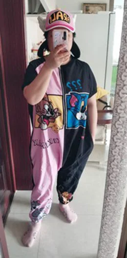 Женские комбинезоны в стиле хип хоп размера плюс Харадзюку комбинезон с