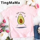 Одежда для девочек-подростков с авокадо летняя футболка с рисунком для девочек